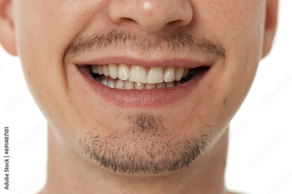 mouth and teeth of smiling man on studio background. male face with clean teeth mouth and teeth of smiling man on studio background. male face with clean teeth