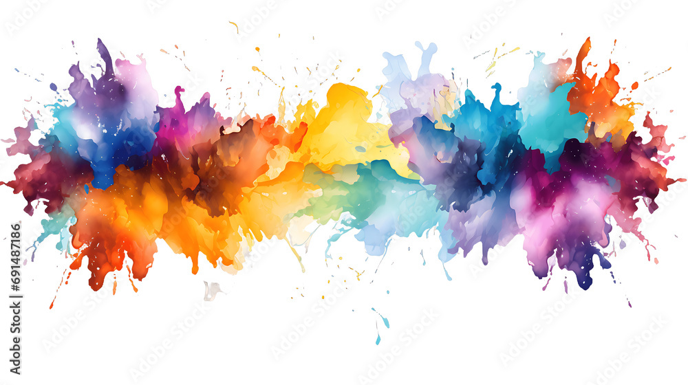 Watercolor rainbow splash, rainbow splashes isolated on transparent background. Watercolor rainbow splash, rainbow splashes isolated on transparent background.