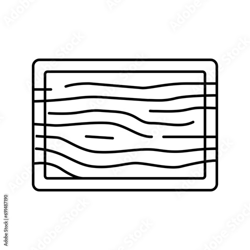 wood cutting board kitchen cookware line icon vector. wood cutting board kitchen cookware sign. isolated contour symbol black illustration