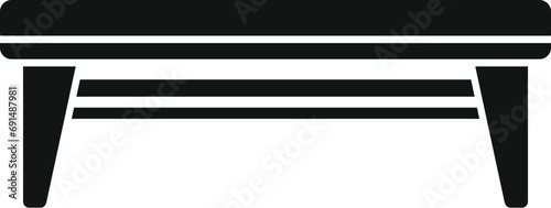 Long picnic bench icon simple vector. Plan space furniture. Patio deck