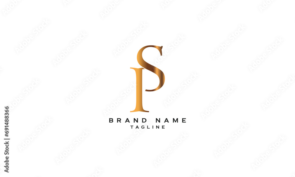 PS, SP, Abstract initial monogram letter alphabet logo design