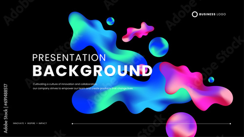 Colorful colourful vector awesome abstract fluid liquid modern background. Modern graphic design presentation background concept for banner  flyer  card  or brochure cover