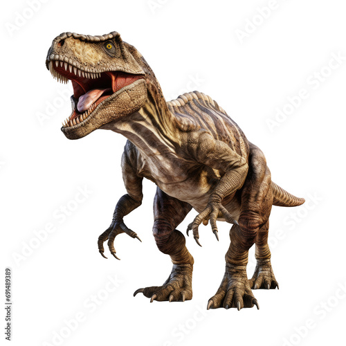 Tyrannosaurus Rex walking Isolated on a cutout PNG transparent background © Ivan Guia