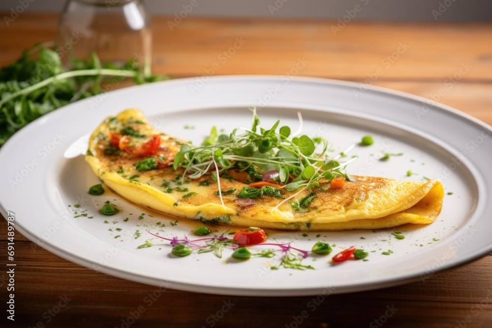 Omelet on a white plate Omelet on a white plate