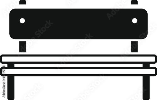 Wooden bench icon simple vector. Park plan space. Garden patio