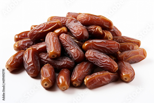 Photo of dried dates on a white background generative AI