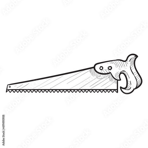 wood saws handdrawn illustration