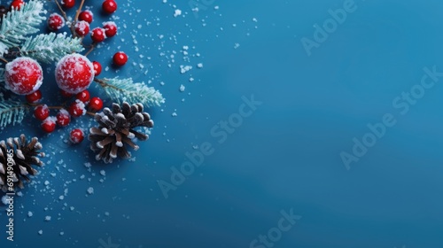 Banner with a background blue Christmas image