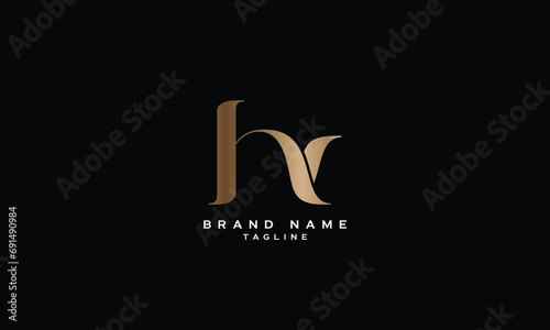 HK, KH, Abstract initial monogram letter alphabet logo design