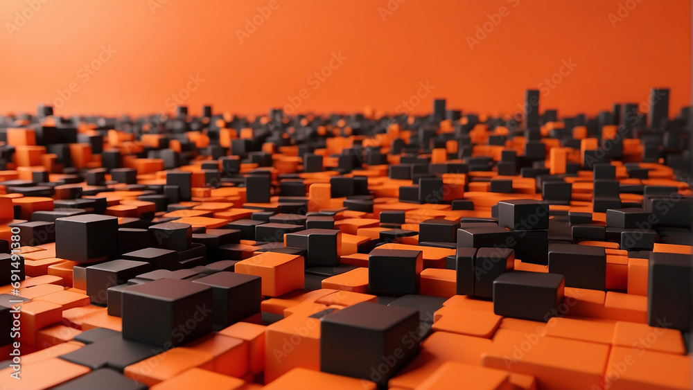 Fototapeta premium Cubist Symphony: Abstract Background with Dynamic Cubes