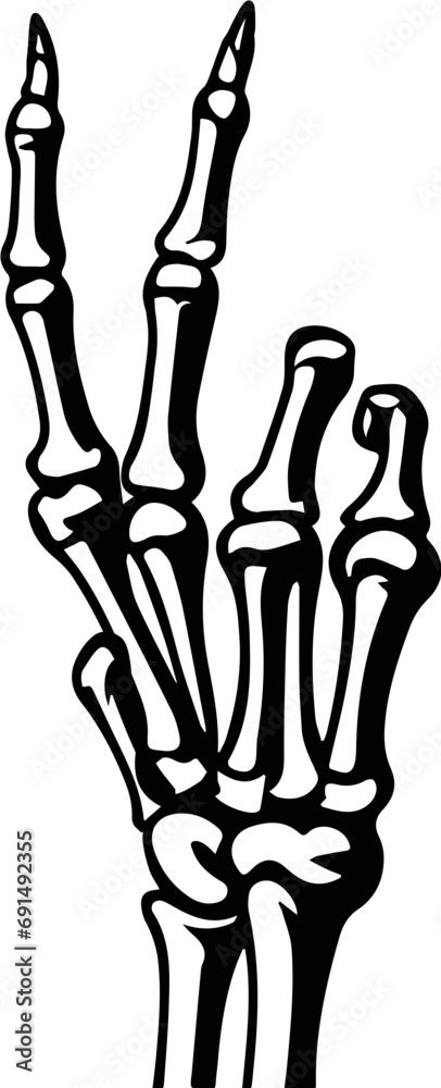 Fototapeta premium Hand keleton peace sign svg 