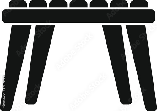 Wooden patio furniture icon simple vector. Space home interior. Picnic chair