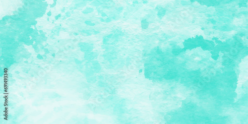 Mint abstract watercolor texture background. Pastel color background in paper art style. colorful art background. Light pastel. Brush splash daub stain grunge. watercolor background green and white ..