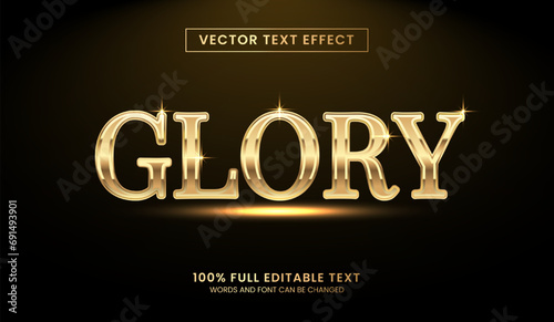 Design editable text effect  glory gold text style theme