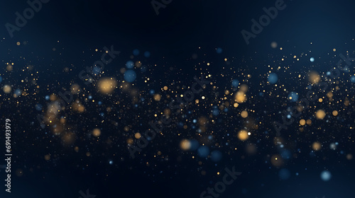 Abstract background with Dark blue and gold particle. New year, Christmas background with gold stars and sparkling. Christmas Golden light shine particles - Seamless tile. Endless and repeat print. photo