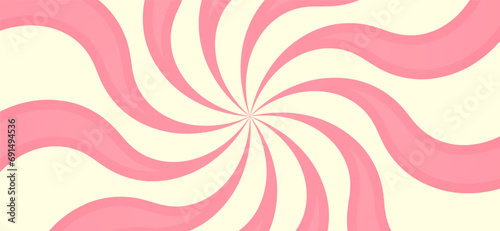 Candy striped background. Christmas sweet texture. Spiral pink pattern of rays. photo