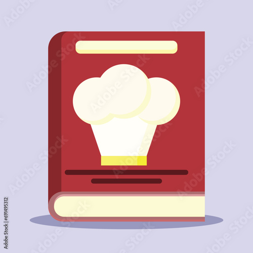 Recepi book icon. Subtable to place on science, kitchen, kitchenware, etc.