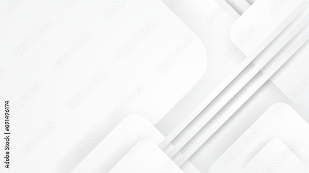 White vector abstract geometric shapes background. Minimal geometric design for cover, poster, banner, brochure, header, presentation, web, flyer - obrazy, fototapety, plakaty 