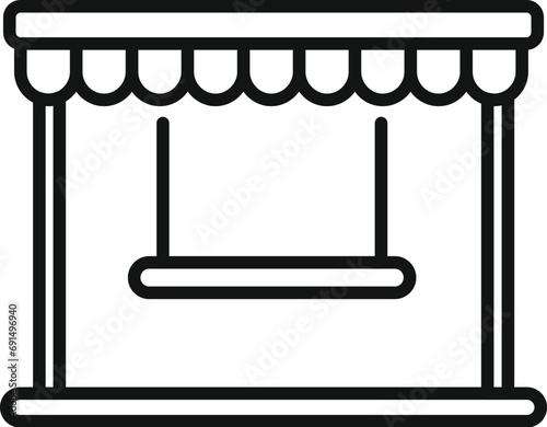 Outdoor furniture swing icon outline vector. Wood plan. Activity hotel interior