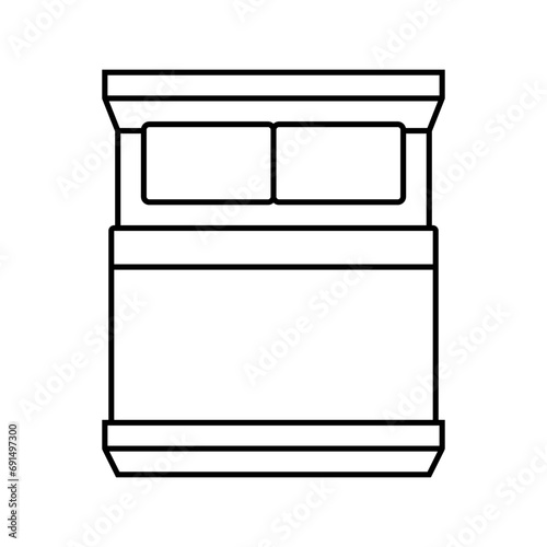 single bed top view line icon vector. single bed top view sign. isolated contour symbol black illustration