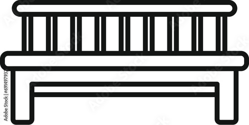 Wooden bench icon outline vector. Space garden patio. Table yard