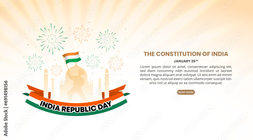 India Republic Day background with silhouette man and building