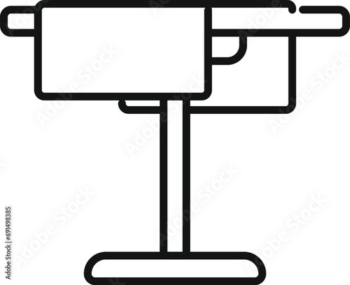 Picnic wooden table icon outline vector. Project parasol. Recliner grill