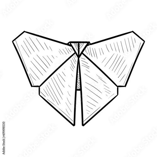 butterfly origami handdrawn illustration