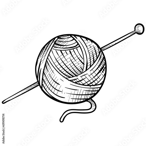 knitting yarn handdrawn illustration