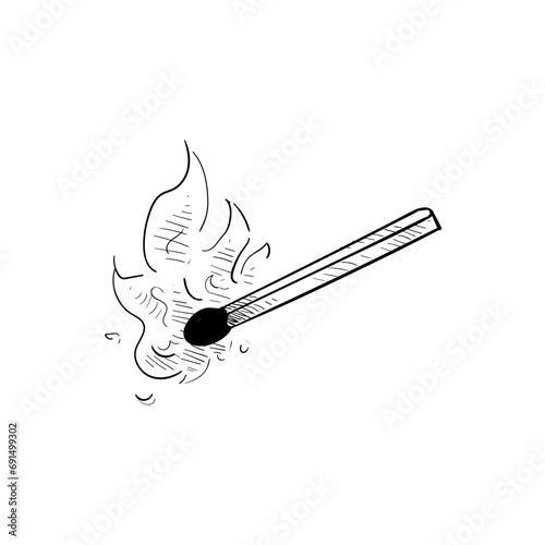 matchstick handdrawn illustration