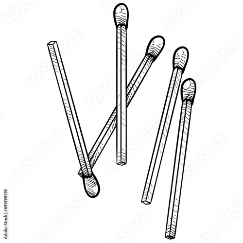 matchstick handdrawn illustration