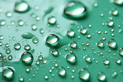 drops of water or rain on a colored surface  background or texture made of water