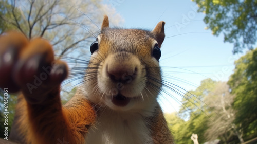 Squirrel Taking Selfies. Crazy wild Animal Who Took Cute Selfies.