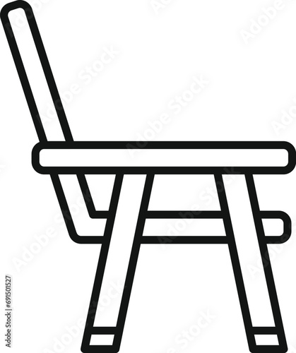 Beach chair icon outline vector. Home exterior furniture. Picnic lounge