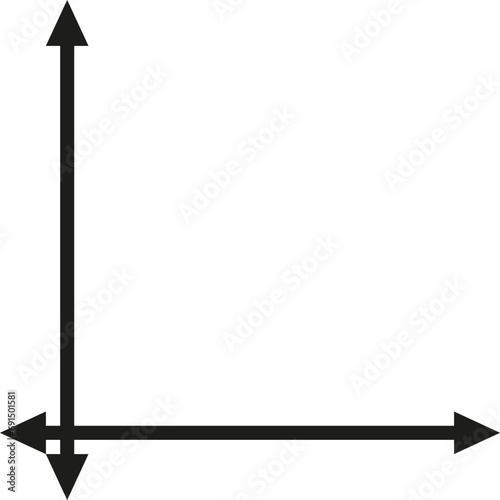 Long double ended arrows width height length. Dual sided straight crossed arrows. Right angle 90 degrees. photo