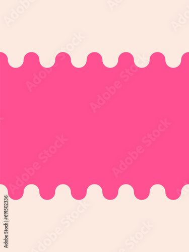 Pink and beige wavy background of pastel color shades. Seamless repeating vector pattern.