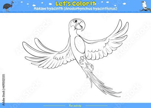Lets color it Makaw hyacinth