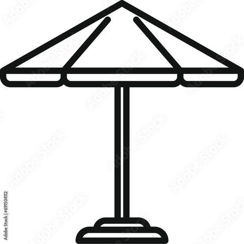 Outdoor parasol icon outline vector. Metal summer plan. Parasol patio