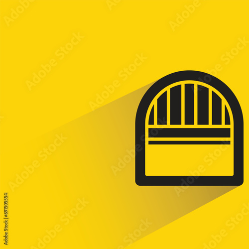 window pane icon with shadow on yellow background