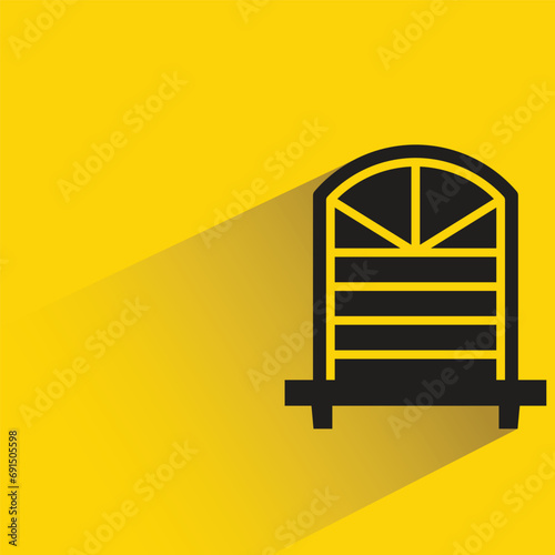 window pane icon with shadow on yellow background