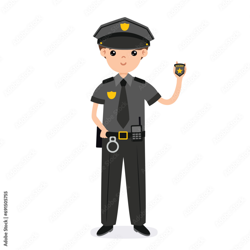 Vector Drawing Of Police Officer