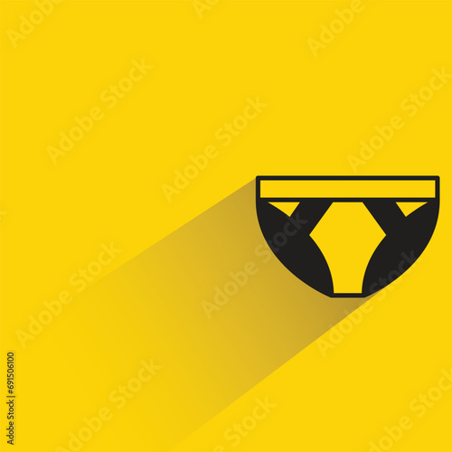 underpants icon with shadow on yellow background