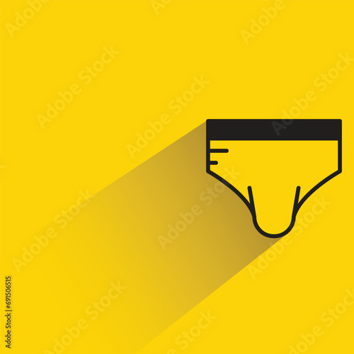 underpants icon with shadow on yellow background