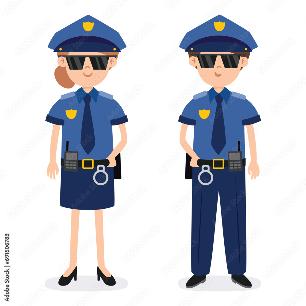 Male And Female Police Officers