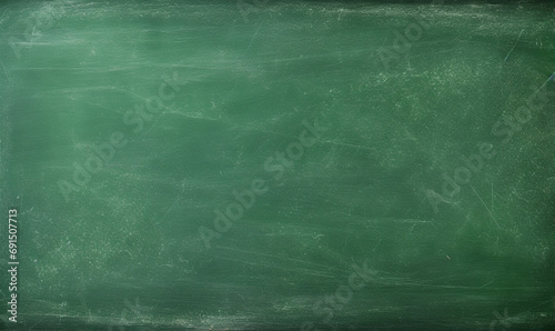 Working place on empty rubbed out on green board chalkboard texture background for learning concept or wallpaper, add text message.	
