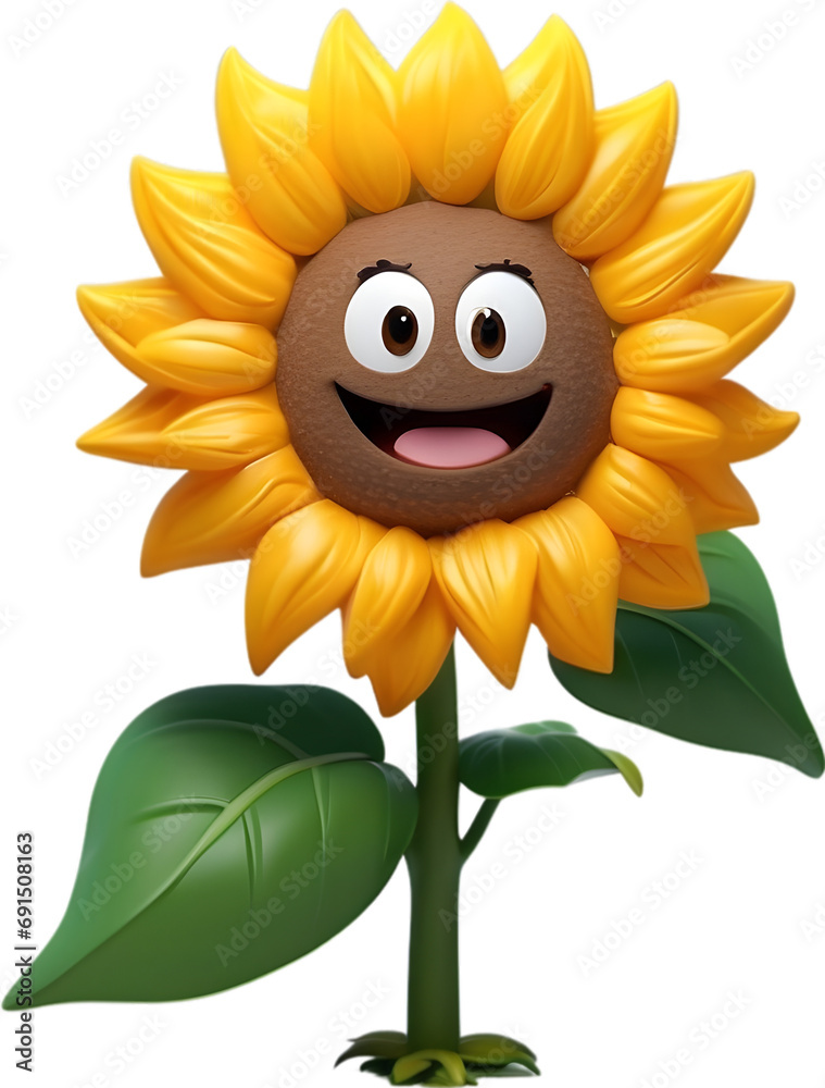 sunflower cartoon with a flower