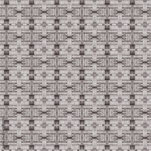 Traditional grey mosaic seamless pattern print. Fabric effect mexican patchwork damask grid Square shape symmetrical background textile . Creative colorful graphic design.
