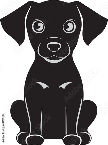 Portrait of a cute dog vector.