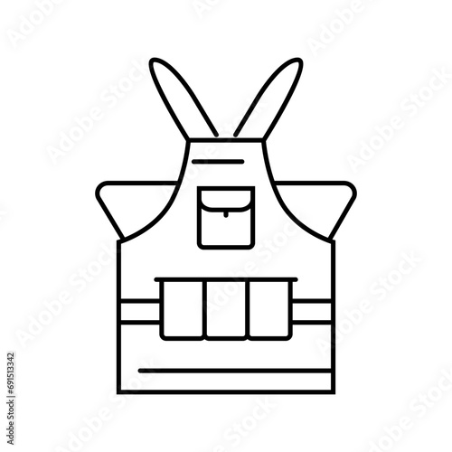 gardener apron tool line icon vector. gardener apron tool sign. isolated contour symbol black illustration