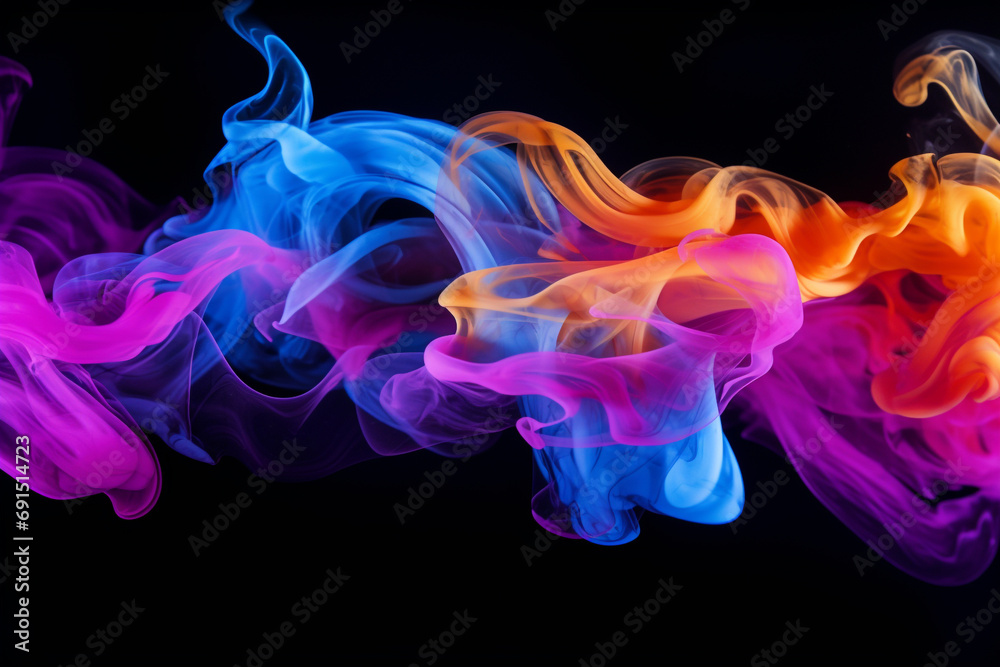 Abstract colorful smoke in motion. Smoke, Cloud of cold fog in black background. Light, white, fog, cloud, black background Abstract colorful smoke in motion. Smoke, Cloud of cold fog in black background. Light, white, fog, cloud, black background
